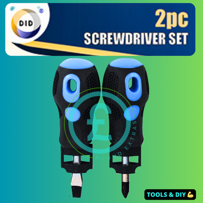 2-piece screwdriver set with 'DID' branding on a gradient blue and green background