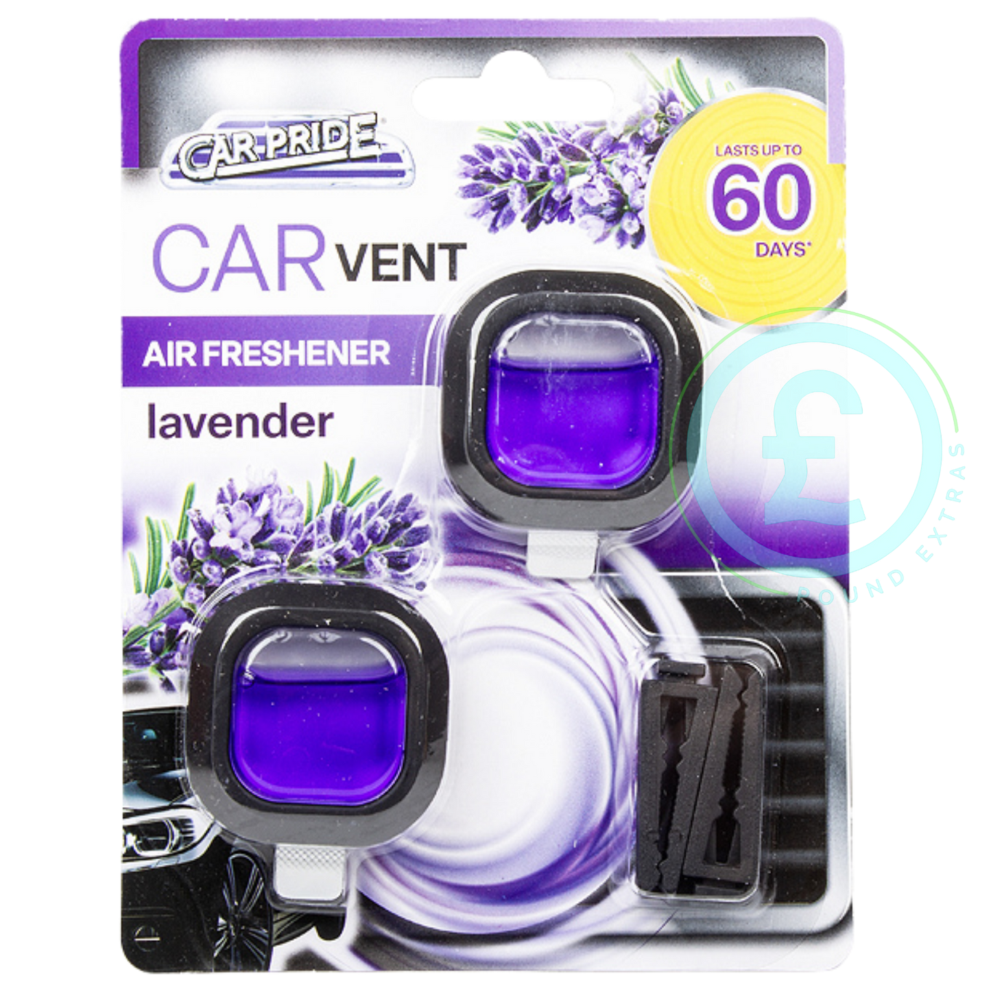Car Pride lavender car vent air freshener twin pack front product image