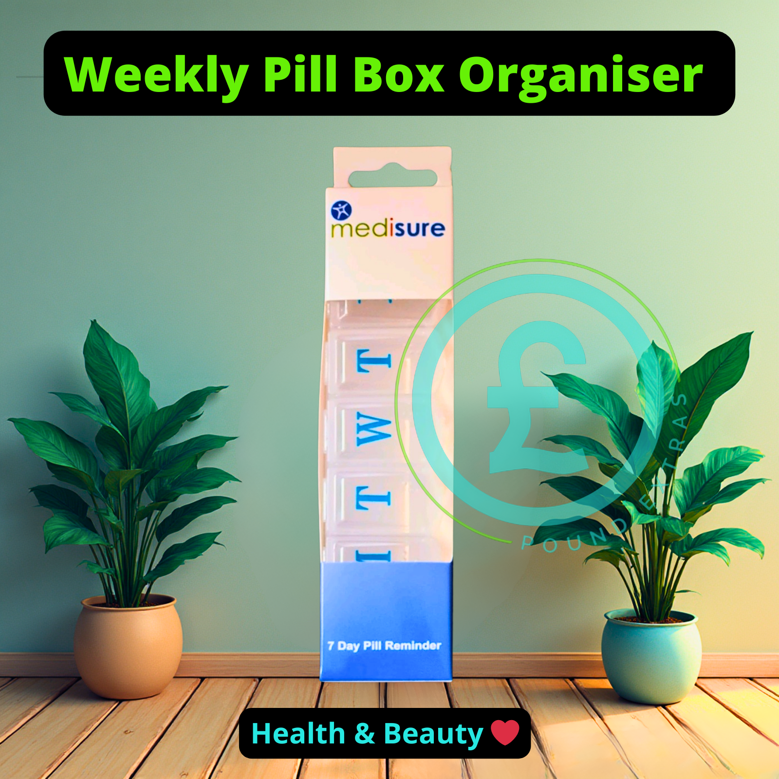 Weekly Pill Box Organiser for Tablets and Vitamins from poundextras.com